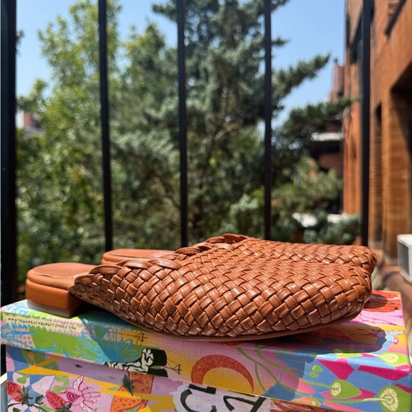 New Jeffrey Campbell Interweave Kitten Heel Woven Mule Sandal Shoes Brown 10 - Picture 6 of 15